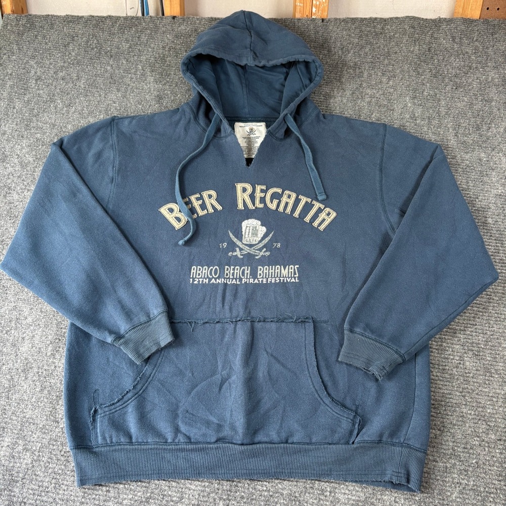 Industrial Exchange Mens XL Blue Beer Regatta Bahamas Pirate Festival Hoodie